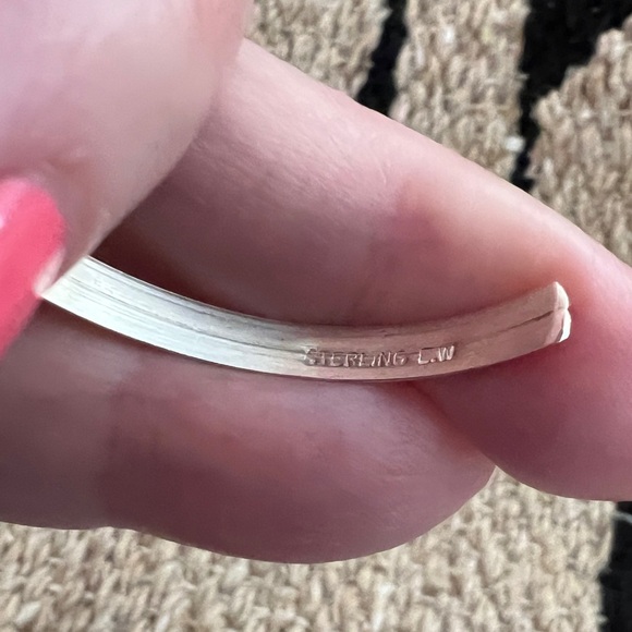 ❤️ Signed Esther White Native Made Adjustable Stackable Cuff Bracelet 9.6 Gms - Picture 9 of 14